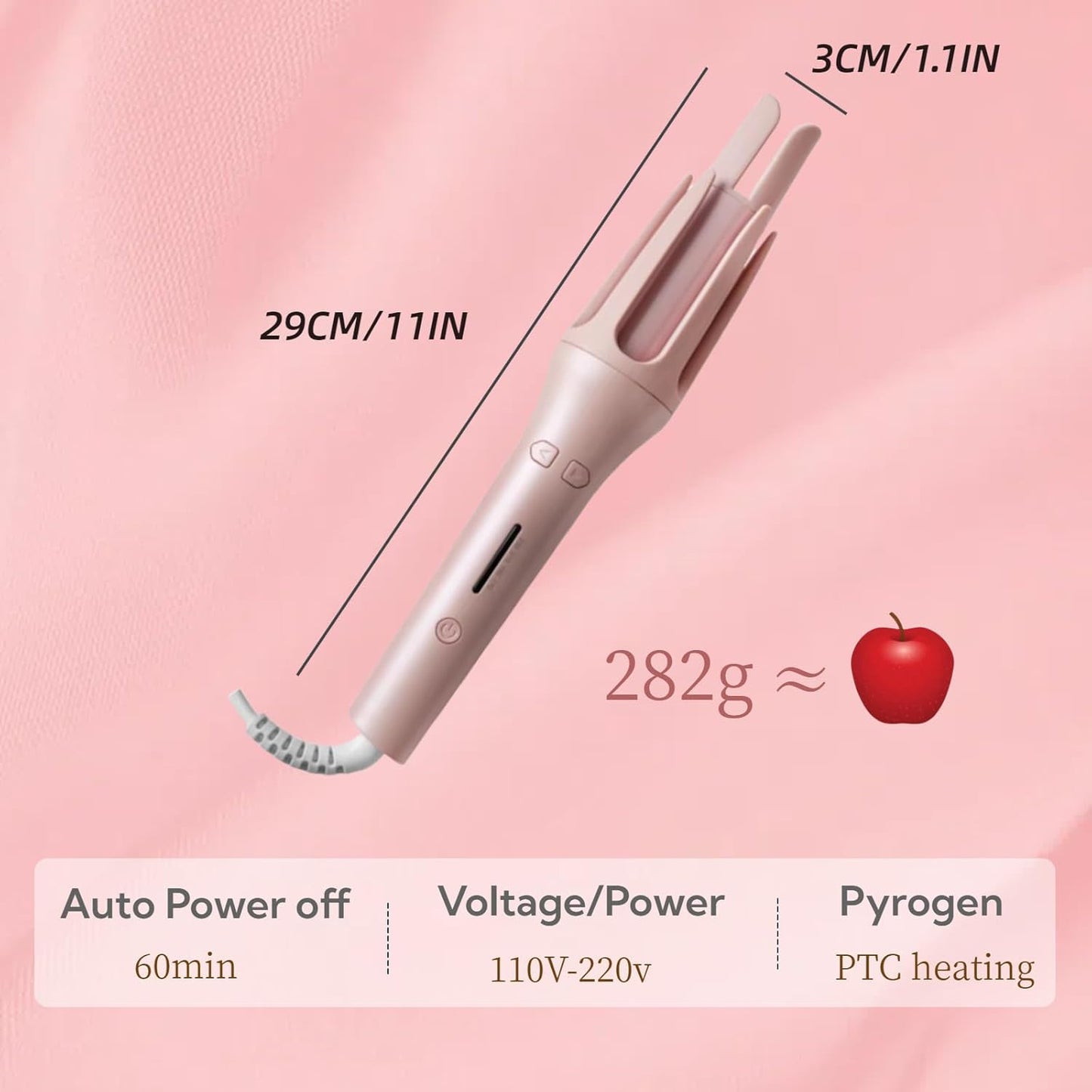 Automatic Rotating Curling Iron,Auto Curling Wand,Anti-Scald Hair Curler, Easy to Use for Medium to Long Hair Lengths